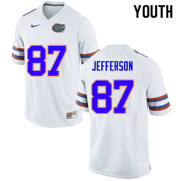 Youth #87 Van Jefferson Florida Gators College Football Jerseys Sale-White